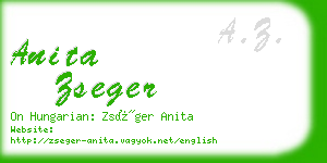 anita zseger business card